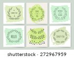 set of floral card. hand drawn... | Shutterstock .eps vector #272967959
