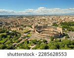 Small photo of Colosseum (Flavian Amphitheater) Aerial View Rome