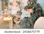 Small photo of ISTANBUL, TURKEY - MARCH 17, 2023: The Chloe brand perfume, bridal shoes, bouquet, and solitaire engagement ring are displayed decoratively in the bridal suite pre-wedding.