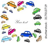 cars greeting card. vector... | Shutterstock .eps vector #317013719