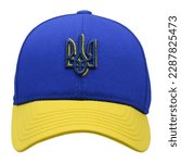 Yellow blue baseball cap with...