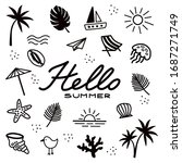 beach set. summer. banner with... | Shutterstock .eps vector #1687271749