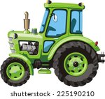Green Cartoon  Tractor For...