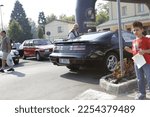 Small photo of Bibbiano-Reggio Emilia Italy - 07 15 2015 : Free rally of vintage cars in the town square Nissan zx 300. High quality photo