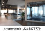 Small photo of Blur focus of Fashion and modern office interiors. Front view of a loft open space office interior. Blur background.