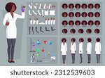 Woman Scientist Character Creation pack Chemist with Laboratory Equipment, Gestures, Poses, and Face Expressions with Woman Wearing White Lab Coat