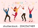 people celebrating holiday... | Shutterstock .eps vector #2042567489