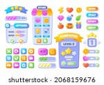 game ui buttons. set of... | Shutterstock .eps vector #2068159676