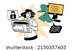 internet fraud and scam.... | Shutterstock .eps vector #2150357603