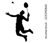 silhouette of a badminton player | Shutterstock .eps vector #225290860