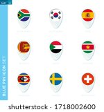 pin flag set  map location icon ... | Shutterstock .eps vector #1718002600