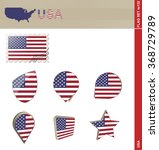 usa flag set  flag set 132.... | Shutterstock . vector #368729789