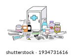 medicine chest concept. set of... | Shutterstock .eps vector #1934731616