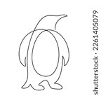 Penguin One Line Art...