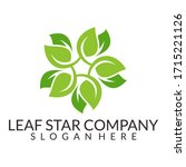 leaf and star. negative space... | Shutterstock .eps vector #1715221126