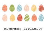 bundle of decorated easter eggs ... | Shutterstock .eps vector #1910226709