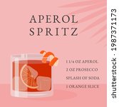 aperol spritz cocktail recipe.... | Shutterstock .eps vector #1987371173
