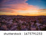 Colorful Suburban Sunset Over...