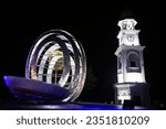 Small photo of GEORGE TOWN, MALAYSIA - JUNE 21, 2023: The Queen Victoria Memorial Clock Tower is a landmark on Penang Island. It was erected in 1897 to commemorate the sixtieth year of Queen Victoria's reign.