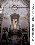 Small photo of Torre di Ruggiero, Vibo Valentia, Italy - August 13 2020: Interior of the Shrine of "Santa Maria delle Grazie"