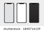 realistic smartphone mockup set.... | Shutterstock .eps vector #1840716139