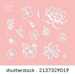 collection of simple cute... | Shutterstock .eps vector #2137329019