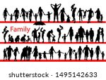 set of silhouettes of families... | Shutterstock .eps vector #1495142633