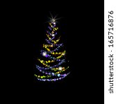 christmas tree. happy new year. ... | Shutterstock . vector #165716876