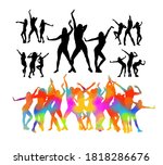 set dancing people. vector... | Shutterstock .eps vector #1818286676