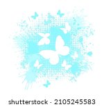delicate white butterflies on... | Shutterstock .eps vector #2105245583