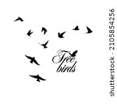 a flock of flying birds. free... | Shutterstock .eps vector #2105854256