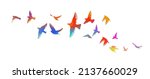 multi colored birds. a flock of ... | Shutterstock .eps vector #2137660029