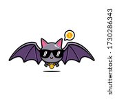 cute bat cool mascot vector... | Shutterstock .eps vector #1730286343