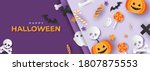 happy halloween banner or party ... | Shutterstock .eps vector #1807875553