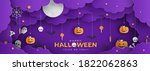 happy halloween banner or with... | Shutterstock .eps vector #1822062863