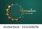ramadan kareem. gold moon.... | Shutterstock .eps vector #2121268256