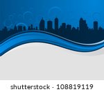 wave background with night city | Shutterstock .eps vector #108819119