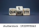 Quality over quantity symbol. Turned cubes and changed the word 