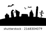 creepy cemetery silhouette.... | Shutterstock .eps vector #2168304079