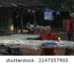 Small photo of Jepara, Indonesia, April 19, 2022, the life of a simple village community, by upholding the value of cooperation