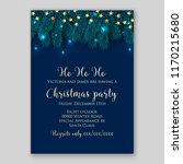 christmas party invitation blue ... | Shutterstock .eps vector #1170215680