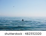 Woman Swimming In Salty Water