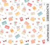 cute seamless love pattern for... | Shutterstock .eps vector #1888304743