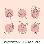 fruits one continuous line... | Shutterstock .eps vector #1866552286