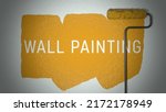 painting concept. roller paints ... | Shutterstock . vector #2172178949