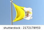 vatican flag on flagpole.... | Shutterstock . vector #2172178953
