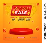 Flash Sale Square Banner With...
