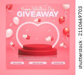 valentine's day giveaway social ... | Shutterstock .eps vector #2110669703