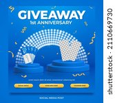 giveaway anniversary contest... | Shutterstock .eps vector #2110669730