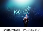 ISO Standard certification standardisation quality control concept on screen.